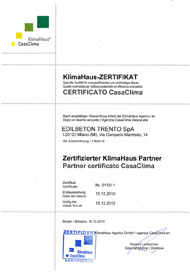 Certificato Casa Clima